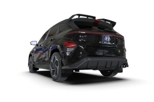 Hyundai Kona N Line Mud Flap Kit - Rally Armor - Metallic Black Logo - Black - `24-`25
